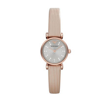阿玛尼手表小巧气质优雅镶钻皮带石英女士手表AR1687(橙色 皮带)
