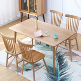 优涵 北欧橡胶木实木餐桌椅组合餐桌现代简约长方形小户型原木色餐桌日式风格家具(1.3米原木色餐桌)