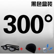 瑞和高清游泳镜 平光大框防雾防水男女儿童通用游泳眼镜批发(5900黑色套餐300度)