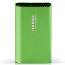TENWEI 腾威tp01聚合物双USB移动电源 4000mAH充电宝 绿色