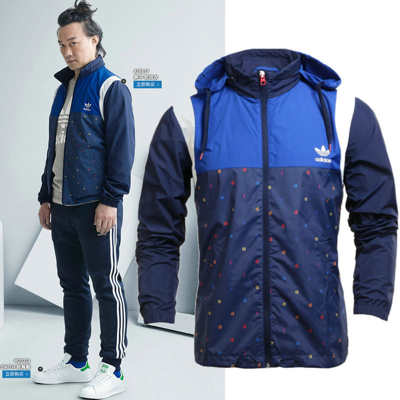 运动套装图片】2017春季新款阿迪达斯/adidas三叶草男士运动套装薄 防