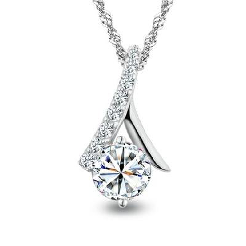 【一心一翼】天使泪s925纯银镀白金短款项链 时尚女款项链