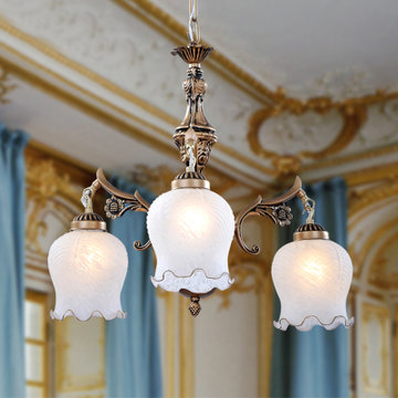 灯温馨简约卧室灯田园餐厅灯 创意复古吊灯过道灯具6601(古铜色吊链款