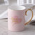 水杯成套家用简约杯子创意欧式北欧少女马克咖啡杯茶杯水杯果汁客厅绿色矮直杯具(Love粉色马克杯-杯 加送勺-)