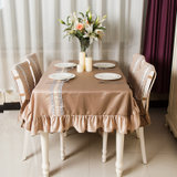 新中式风格餐椅套餐桌台布 尺寸可任意定制(咖啡色 150cm*220cm)