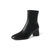 森达2021冬季新款商场同款简约素面舒适粗跟休闲女短靴4AT01DD1(黑色 40)