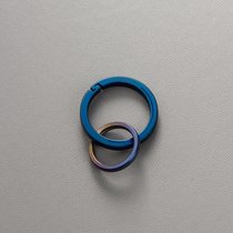 钛合金快拆钥匙扣挂件创意个性汽车链DIY材料配件锁匙圈环挂饰(26mm+18mm【蓝单圈】)