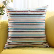 简约现代紫色抱枕靠垫套含芯家用床头花靠背客厅沙发纯棉靠枕靠背(蓝色条)