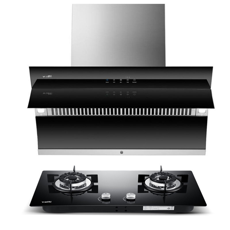 华帝vatti烟灶套餐cxw240j657bzjztb866b1侧吸烟机黑燃气灶黑
