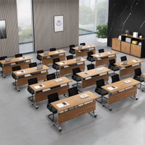 俊采云JCY-Q30培训桌折叠长条会议桌移动办公桌带轮子多功能折叠课桌 （单位：张）(欧橡木)