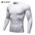 士3D立体印花 健身跑步训练长袖 紧身弹力排汗速干衣tp8006(白色 XL)