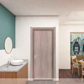 卧室门室内房门定制房间门纯色木纹系列门米兰灰橡90度切角
