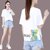 短袖t桖女宽松时尚打底衫今年流行韩版卡通印花上衣(白色 L 100-115斤)