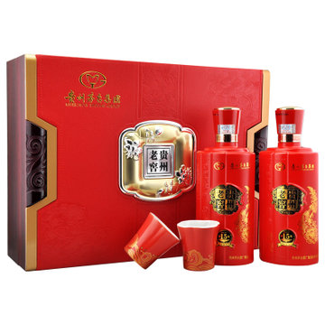 52度贵州老窖酒窖藏15红色经典礼盒500mlx2瓶浓香型