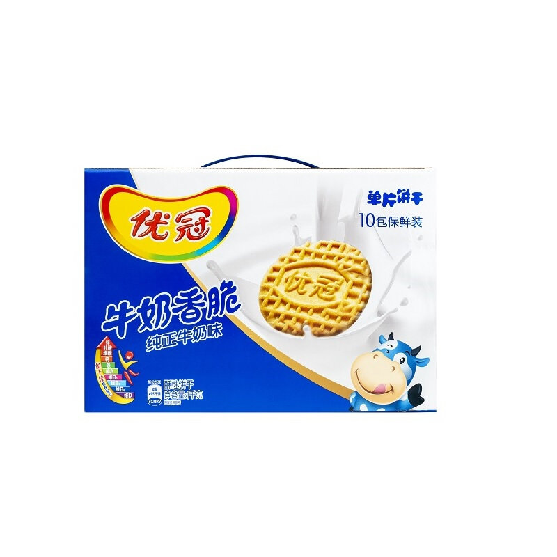 优冠牛奶香脆饼干礼盒装1000g休闲囤货必备零食大礼包新老包装随机