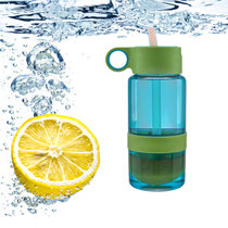乾越 创意儿童柠檬水杯 环保便携旅行果汁杯子活力瓶(蓝色)