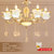 欧式锌合金简约现代客厅卧室餐厅别墅酒店玉石水晶吊灯蜡烛灯具(6个灯头 直径65厘米)