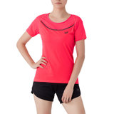 亚瑟士 新款 女运动T恤 跑步健身女式精英短袖 142543 深粉色(142543-0688 S)