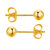 阿玛莎s925个性女气质小泡钉豆丁小光珠耳钉简约小圆珠耳钉(金色)