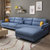 美天乐 布艺沙发 北欧大小户型组合简约现代可拆洗整装沙发客厅家具(天蓝色 单位+双位+贵妃（海绵款）)