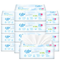 可心柔V9润+婴儿保湿抽纸3层120抽柔润面巾纸12包