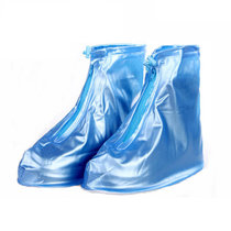 防雨鞋套男女加厚底雨鞋 防水鞋套水靴 中帮防雨靴套 直接套在鞋子外面 粉色（M码）(蓝色L码)