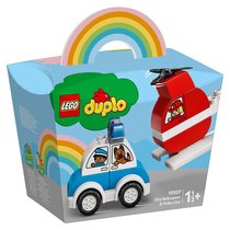 LEGO乐高得宝系列10957消防直升机和警车积木拼插玩具