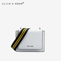 CLIIO KOUIR包包新款潮奢品蝴蝶结宽肩带单肩斜挎洋气小方包(米白色)
