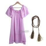 苏醒的乐园 2013夏装新款女装雪纺连衣裙L247(紫色 M)