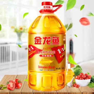 金龙鱼黄金比例调和油5l 健康1:1:1非转基因食用油5升粮油色拉油(5l)