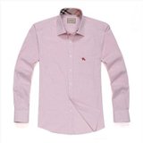 帛利（Baneberry）休闲格子系列休闲撞色领格子长袖衬衫1007557 红格 38