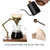 手冲咖啡支架套装煮咖啡壶黄铜滴滤壶巴西花梨实木过滤杯器具家用(玻璃滤杯 三折（六件套） 默认版本)