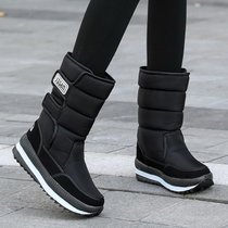 SUNTEK冬季雪地靴女士中筒加绒加厚保暖棉鞋高筒2021新款防水防滑长靴子(36 G11黑色)