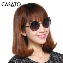 卡莎度(CASATO) 太阳镜猫眼时尚个性大框潮女性太阳镜 防紫外线太阳镜 墨镜2014012(深沙枪)