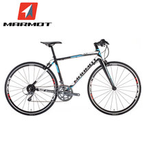 MARMOT土拨鼠公路自行车男女式单车成人赛车自行车铝合金公路车(黑白蓝 标准版)