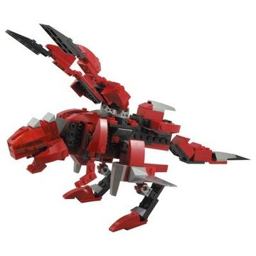 乐知堡终极战兽终极霸龙3合1拼插小颗粒积木益智积木终级霸龙