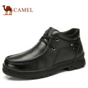 CAMEL骆驼男靴 2013冬季新款短靴车缝线时尚休闲皮靴82203634(黑色 43)