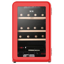 HCK哈士奇 SC-70CTC 64L复古红酒柜恒温家用嵌入式恒温恒湿保鲜冷藏柜 红色