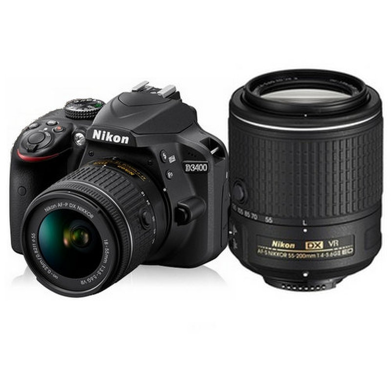尼康尼康(nikon)d3400单反双头套机(18-55mm/55-200mm)双镜套装单反