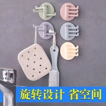 旋转挂钩浴室挂架免打孔无痕毛巾多功能置物架子卫生间厕所厨房(10个装【颜色随机】)