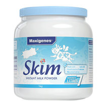 澳洲美可卓Maxigenes成人进口奶粉老年儿童奶粉全家可喝 蓝妹子1KG脱脂单罐装