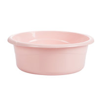 茶花塑料脸盆家用大号加厚婴儿洗衣盆宿舍学生洗脸盆(粉色 42cm)
