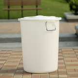 羽佳YUJIA 蓝色圆形塑料垃圾桶大号 有盖 工业大水桶 生活垃圾桶 带盖塑料垃圾桶(60L白色B桶)