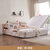 A家 布艺床 卧室婚床双人床框架结构1.5米1.8米单人床双人床简约卧室家具(单床（米白色） 1.5米右榻榻米)