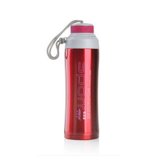 哈尔斯专卖店直饮运动保温瓶 不锈钢保温杯 学生吊带水壶450ml(红色)
