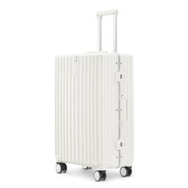 铝框箱子行李箱学生拉杆箱24寸女旅行箱20寸登机拉箱密码箱小清新(22寸 象牙白（铝框款）)