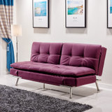 香河家具 沙发床 办公室沙发宜家客厅沙发 折叠沙发床9006(紫色)