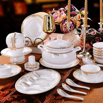 景德镇陶瓷韩式陶瓷餐具套装56头陶瓷欧式碗碟盘餐具套装