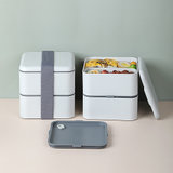 樱彩高端款方形多层饭盒 灰色YJ819 双层设计 可微波加热