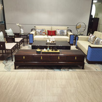 沙发 新中式实木沙发轻奢高端中式客厅家具沙发实木布艺沙发定制(三人位)